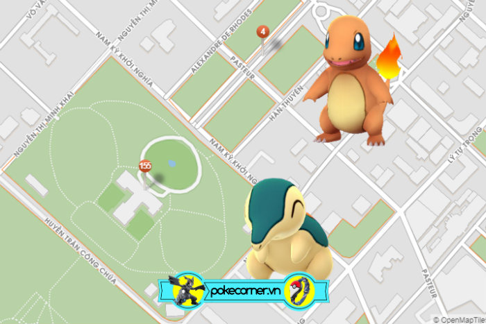 03 04 - Dinh Độc Lập - Công viên 30 tháng 4 - Cyndaquil Charmander - 155 4 - PokeCorner - PokeCorner.vn - Pokemon GO Plus - Mô hình Pokemon Takara Tomy - Móc khóa Pokemon Metal charm