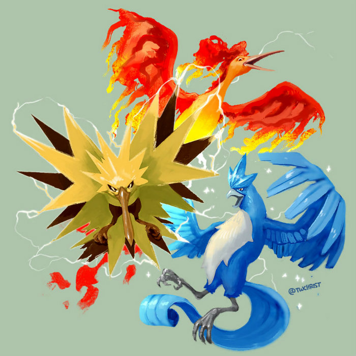 2- Gói Trio Birds - Pokemon Figure - Takara Tomy - PokeCorner.vn - Pokemon Metal charm - Moc khoa Pokemon - Pokemon GO Plus