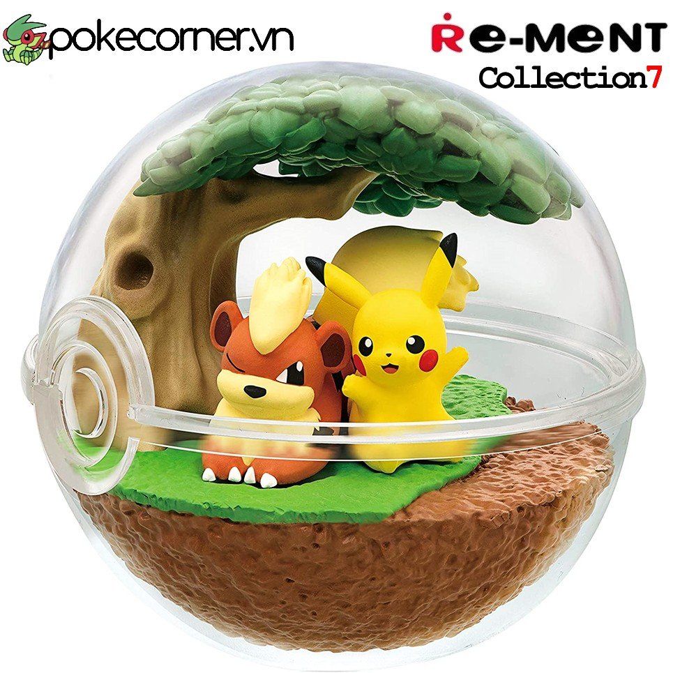 Quả Cầu Pokémon Re-Ment Pokémon Terrarium Collection 7 - Growlithe & Pikachu